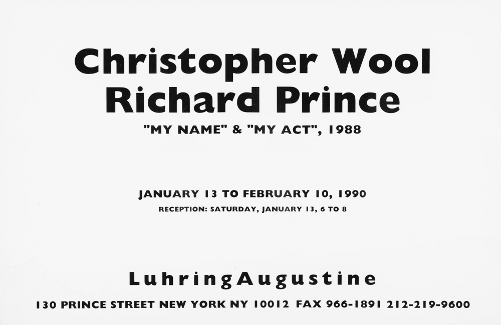 Christopher Wool, Richard Prince