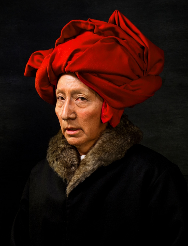 Yasumasa Morimura
Self-Portraits through Art History (Van Eyck in a Red Turban), 2016/2018
Chromogenic print, transparent medium
Edition of 10
10 1/8 x 7 1/4 inches
(25.7 x 18.4 cm)
