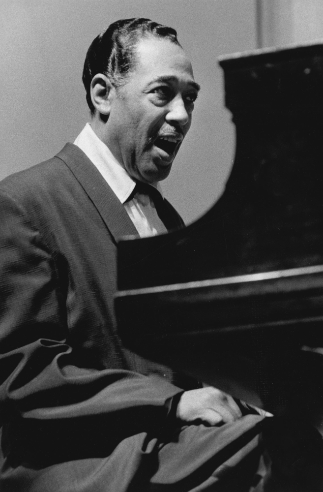 Lee Friedlander
Duke Ellington, 1956&amp;nbsp;
Gelatin silver print
Image: 18 x 11 3/4 inches (45.7 x 29.8 cm)
Sheet: 20 x 16 inches (50.8 x 40.6 cm)
&amp;nbsp;