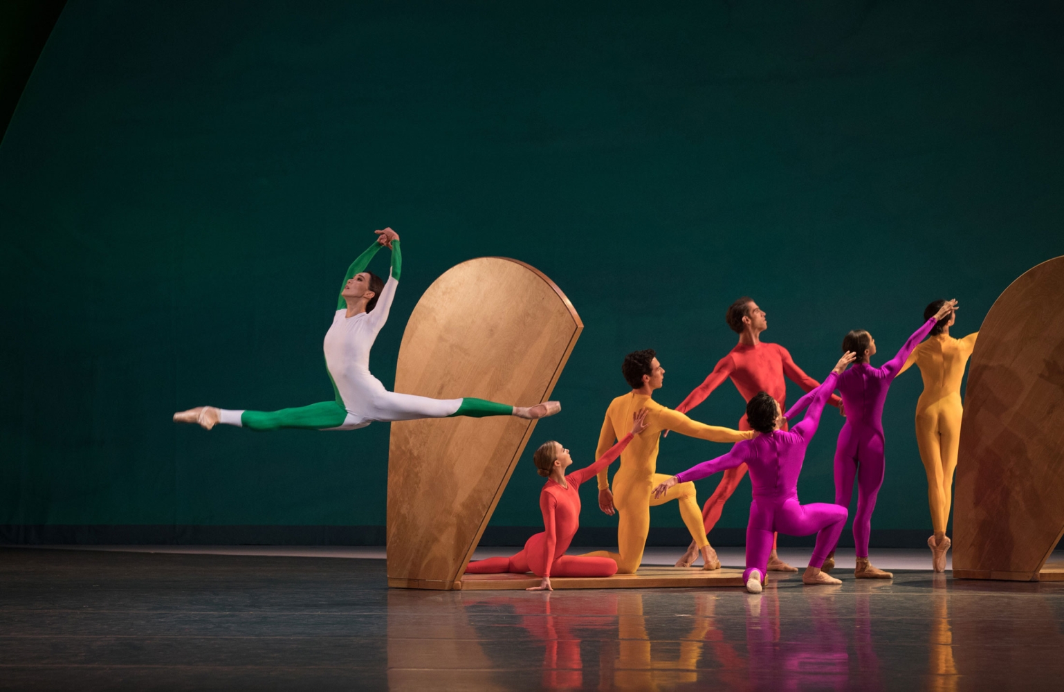 Sarah Crowner
Scene from&amp;nbsp;Garden Blue, 2018
American Ballet Theater, New York
Sets and costumes by Sarah Crowner, choreographed by Jessica Lang
Photo by Rosalie O&amp;#39;Connor; Courtesy of American Ballet Theatre.