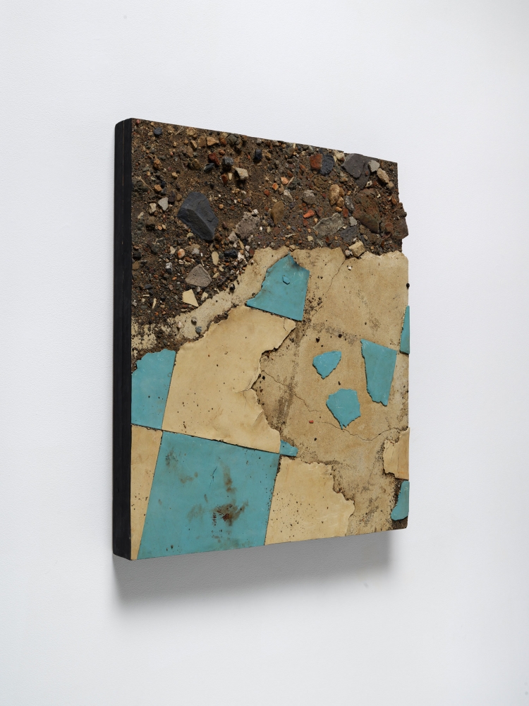 Boyle Family
Study from the Japan Series with Broken Blue and White Linoleum and Debris, Miyazaki Prefecture, 1990
Mixed media, resin, fiberglass
35 7/8 x 29 7/8 inches
(91 x 76 cm)