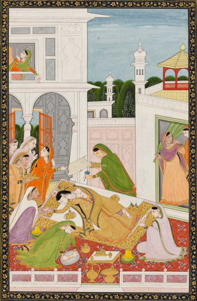 The lovesick lady, Mandi, attributed to Sanju and workshop, 1810&ndash;20