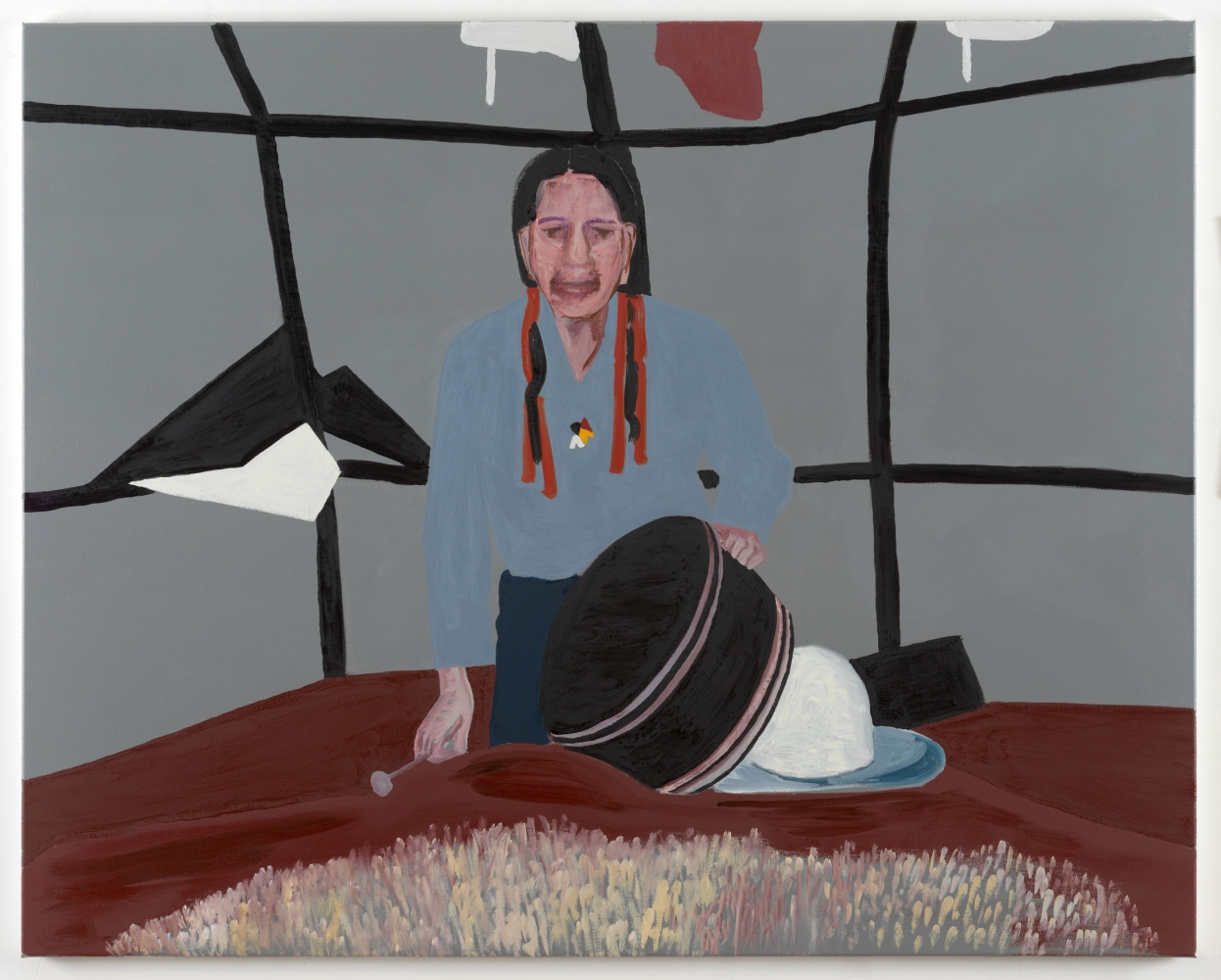 Emo Verkerk
Wallace Black Elk (Sweat Lodge), 2020
Groundcolor and oil on linen
47 1/4 x 59 1/8 inches
(120 x 150 cm)