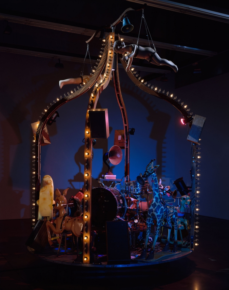 Janet Cardiff and&amp;nbsp;George Bures Miller
The Carnie, 2010
Moving carousel with synchronized audio and light
120 x 180 inches
(304.8 x 457.2 cm)