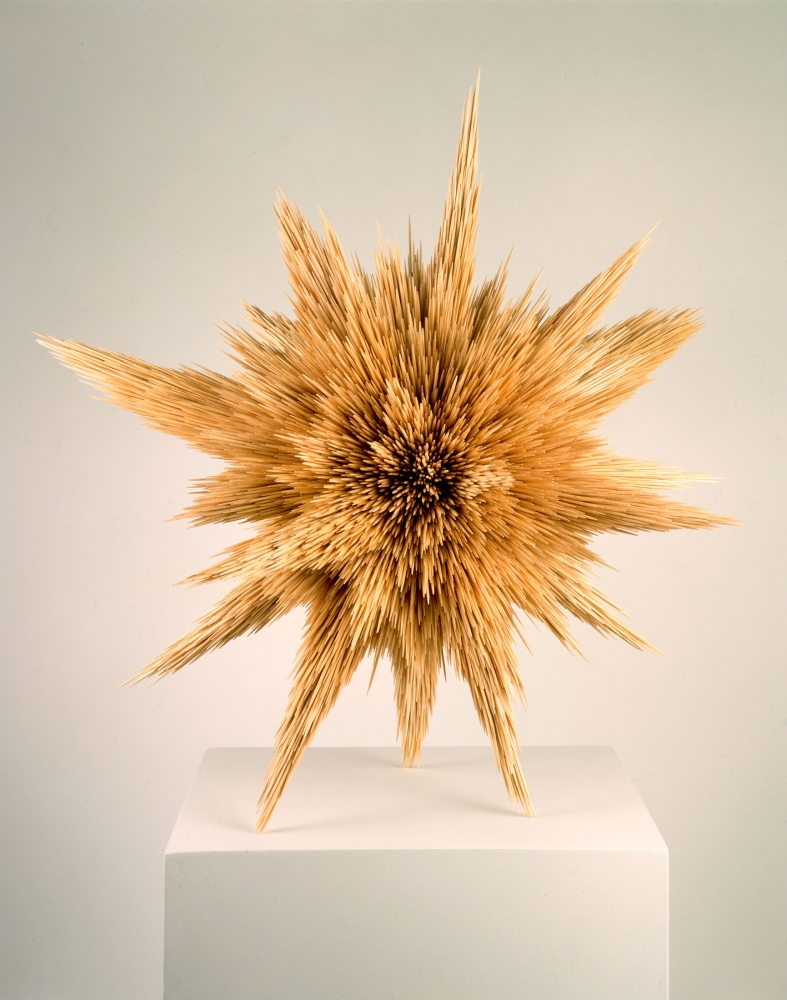 Tom Friedman
Untitled, 1995
Toothpicks
26 x 30 x 23 inches
(66 x 76.2 x 58.4 cm)
A starburst construction made out of 30,000 toothpicks