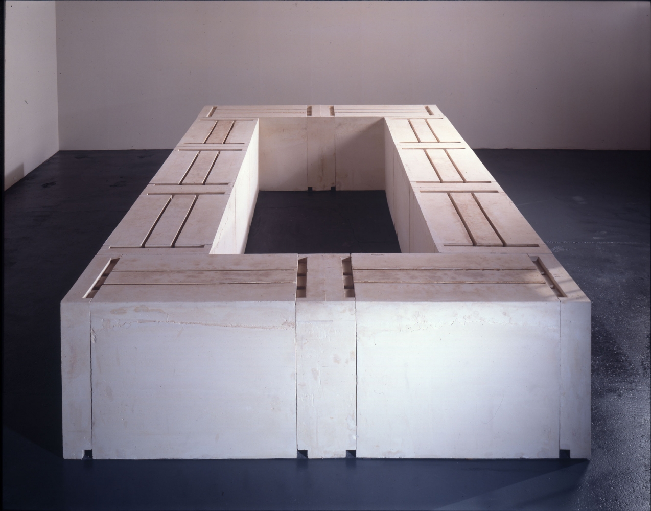 Rachel Whiteread
Untitled (Ten Tables), 1996
Plaster
28 1/2 x 94 1/4 x 188 1/4 inches
(72.4 x 239.4 x 478.2 cm)