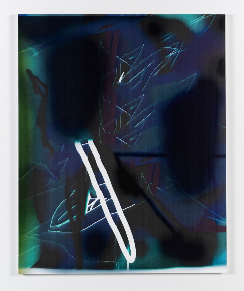 Jeff Elrod
Blue Trance, 2019
Inkjet, acrylic, and spray paint on linen
73 1/2 x 58 in
(186.7 x 147.3 cm)