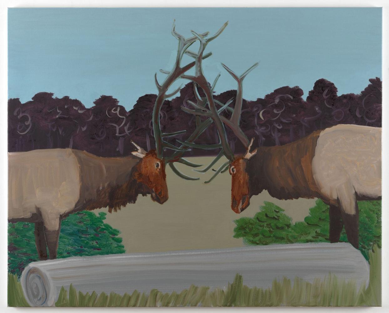 Emo Verkerk
Two American Elks, 2020
Groundcolor and oil on cotton
47 1/4 x 59 1/8 inches
(120 x 150 cm)