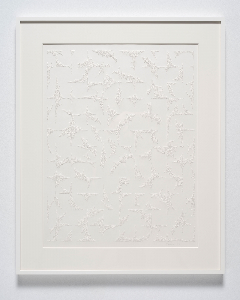 Zarina
Untitled, 1978
Paper pierced with sewing needle
25 5/8 x 19 1/2 inches
(65.1 x 49.5 cm)
