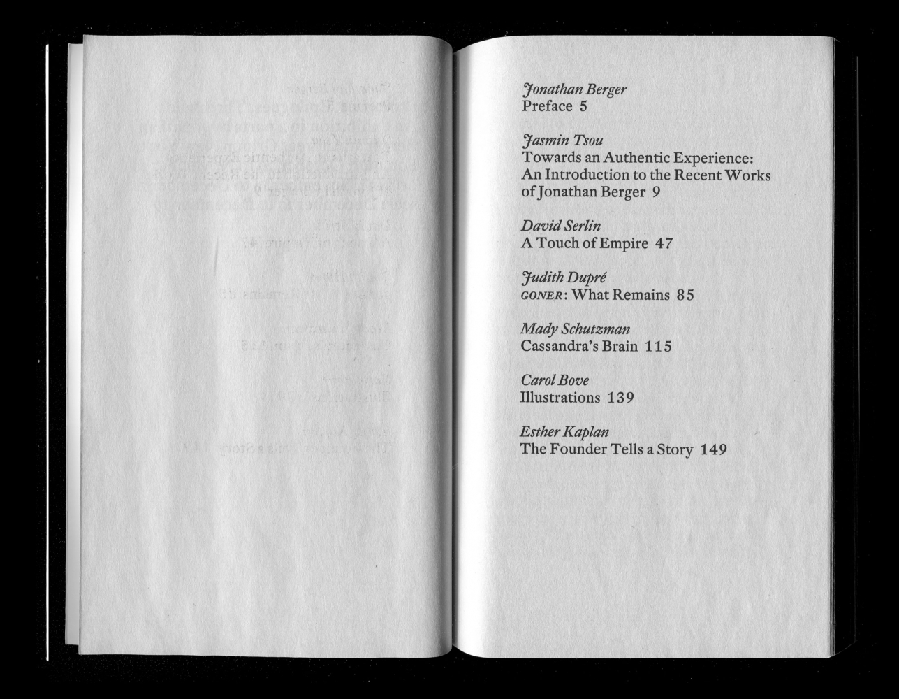 Jonathan Berger Prologues, Epilogues, Thresholds: An Exhiibtion in Three Parts, 2007