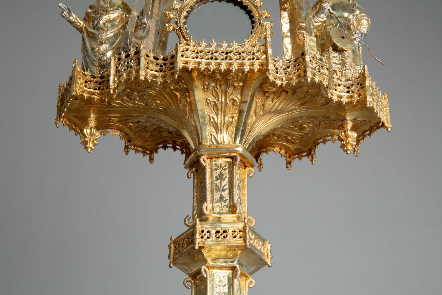 Architectural monstrance with two saints, c. 1520-1530
Spain, Barcelona
Gilded silver
24 3/4 x 11 3/4 x 8 inches
(63 x 30 x 20.3 cm)