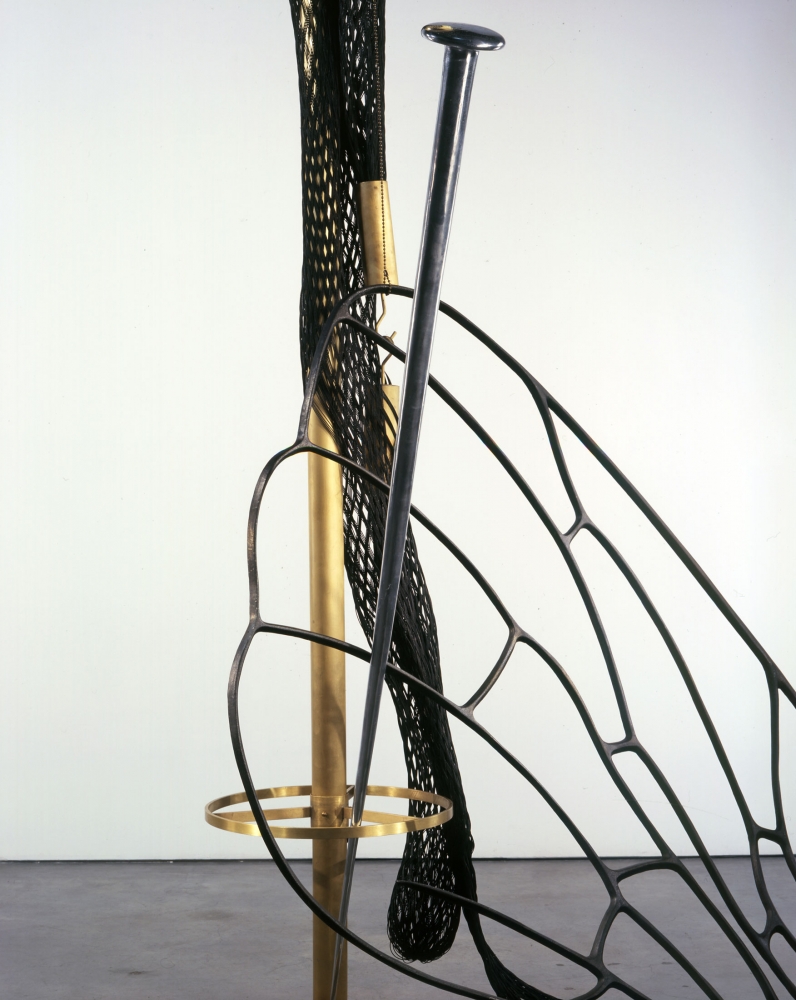 Tunga
Pin Upside Down #2, 2007
Brass, cast aluminum, braided iron wires covered with nylon, epoxy resin, iron canvas galvanized with zinc
120 1/8 x 64 x 62 inches
(305.0 x 162.5 x 157.5 cm)