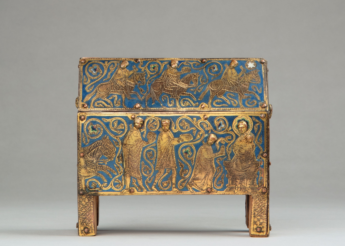 A reliquary chasse showing the Journey and Adoration of the Magi, c. 1230
