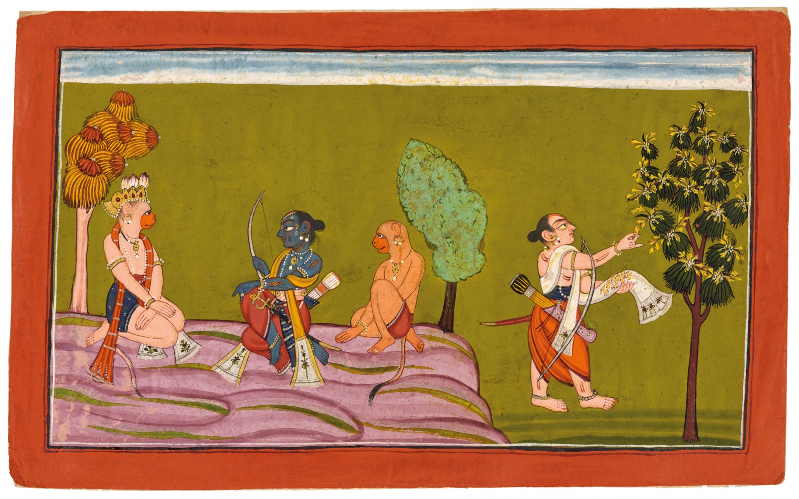 Lakshmana gathers elephant-flowers to make a garland, c. 1700-10