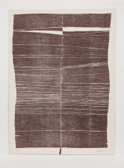 Zarina, Untitled, 1969,  Woodcut printed in burnt umber on Indian handmade paper, Edition of 20