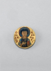 Cloisonn&eacute; enamel medallion showing Saint Pantaleon, Constantinople