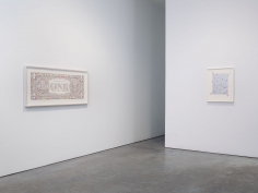 Prints and Editions  Installation view  January 25 – February 23, 2019  Luhring Augustine, New York  Pictured from left: Tom Friedman, Jeremy Moon