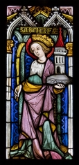 Leoben Workshop A stained-glass window of Saint Barbara, c. 1400
