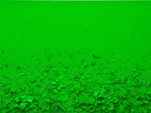 green abstract painting 