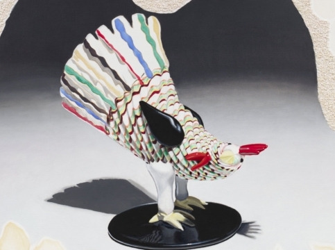 Painting of a ceramic rooster