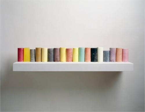 Whiteread shelf sculpture multi-color