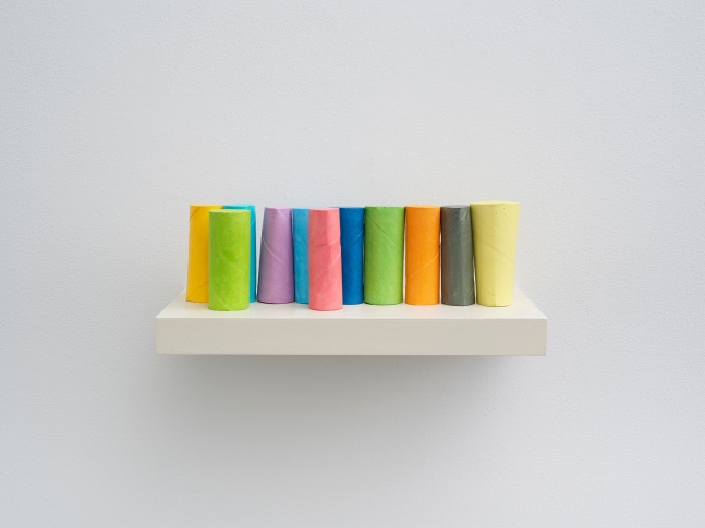 Rachel Whiteread
Untitled (March), 2020
Plaster, pigment, wood and metal (eleven units, one shelf)
5 3/4 x 15 3/4 x 7 7/8 inches
(14.5 x 40 x 20 cm)