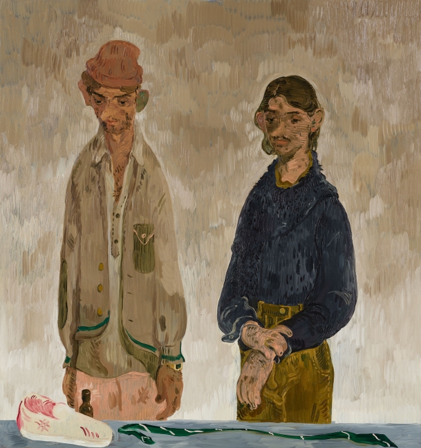Salman Toor
Two Men with Vans, Tie and Bottle, 2019
Oil on canvas
35 x 33 inches
(88.9 x 83.8 cm)