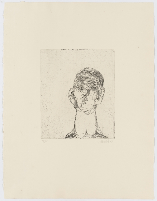 Georg Baselitz
Idol, 1964
num: 16/20
Etching and soft-ground etching on zinc plate; on paper
Image size: 12 x 9 7/8 inches
Paper size: 26 1/4 x 20 inches
