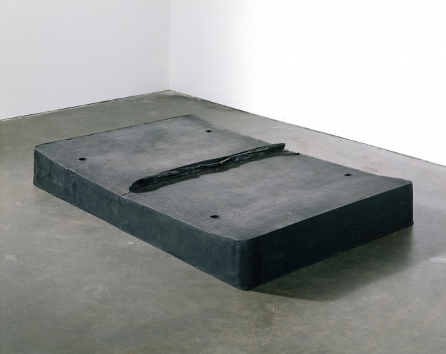 Rachel Whiteread
Untitled (Black Bed), 1991
Fiberglass and rubber
9 x 48 x 75 1/8 inches
(23 x 122 x 191&amp;nbsp;cm)