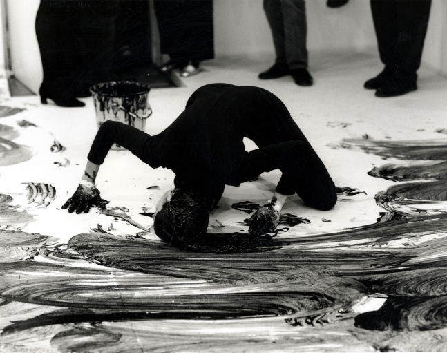 Janine Antoni
Loving Care, 1993
Performance with Loving Care Hair Dye Natural Black
Photographed by Prudence Cumming Associates at Anthony d&amp;#39;Offay Gallery, London, 1993