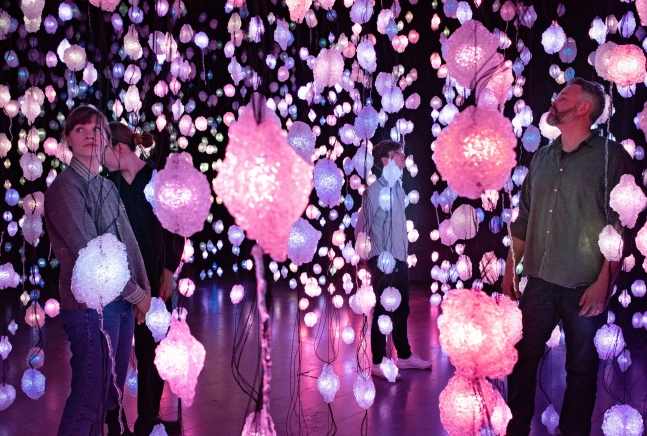Pipilotti Rist
Pixelwald (Pixel Forest), 2016
Hanging LED light installation and media player
Duration: 35 minutes
Dimensions variable
Installation view, &amp;Aring;bn min lysning (Open My Glade)
March 1 &amp;ndash; September 22, 2019
Louisiana Museum of Modern Art, Denmark