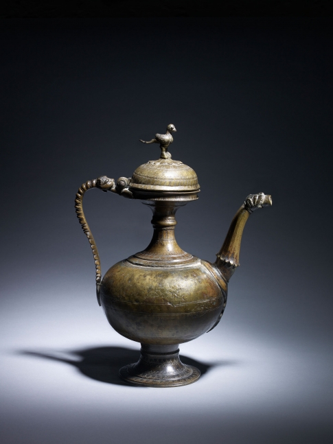 Bronze ewer and cover, Mughal period, 16th-17th century
