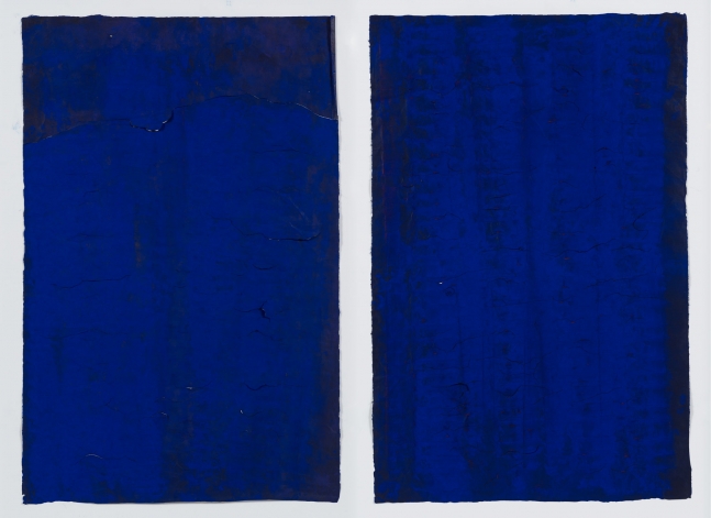 Jason Moran
Blues fall down like hail, 2020
Pigment on Indigo dyed Gampi paper
Each: 38 1/8 x 25 inches
(96.8 x 63.5 cm)