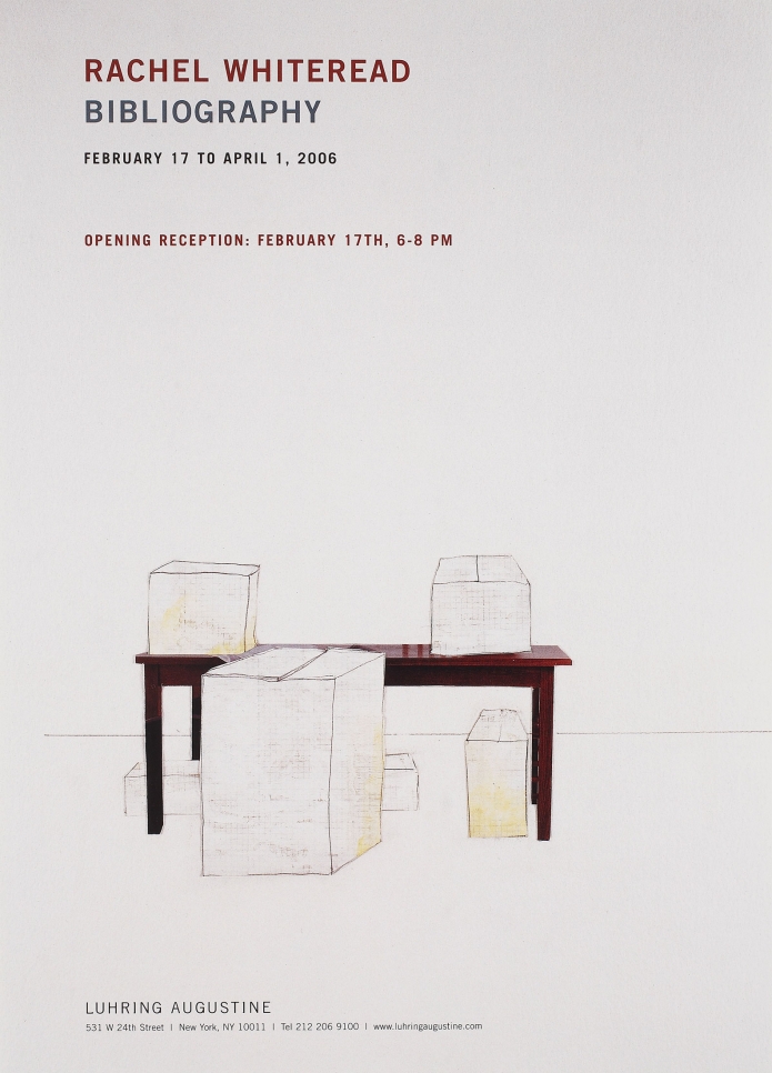 Rachel Whiteread, Bibliography poster, February 17 – April 1, 2006